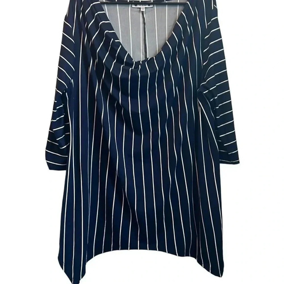 Wilde 2X women’s striped asymmetrical hem casual top - Picture 1 of 4
